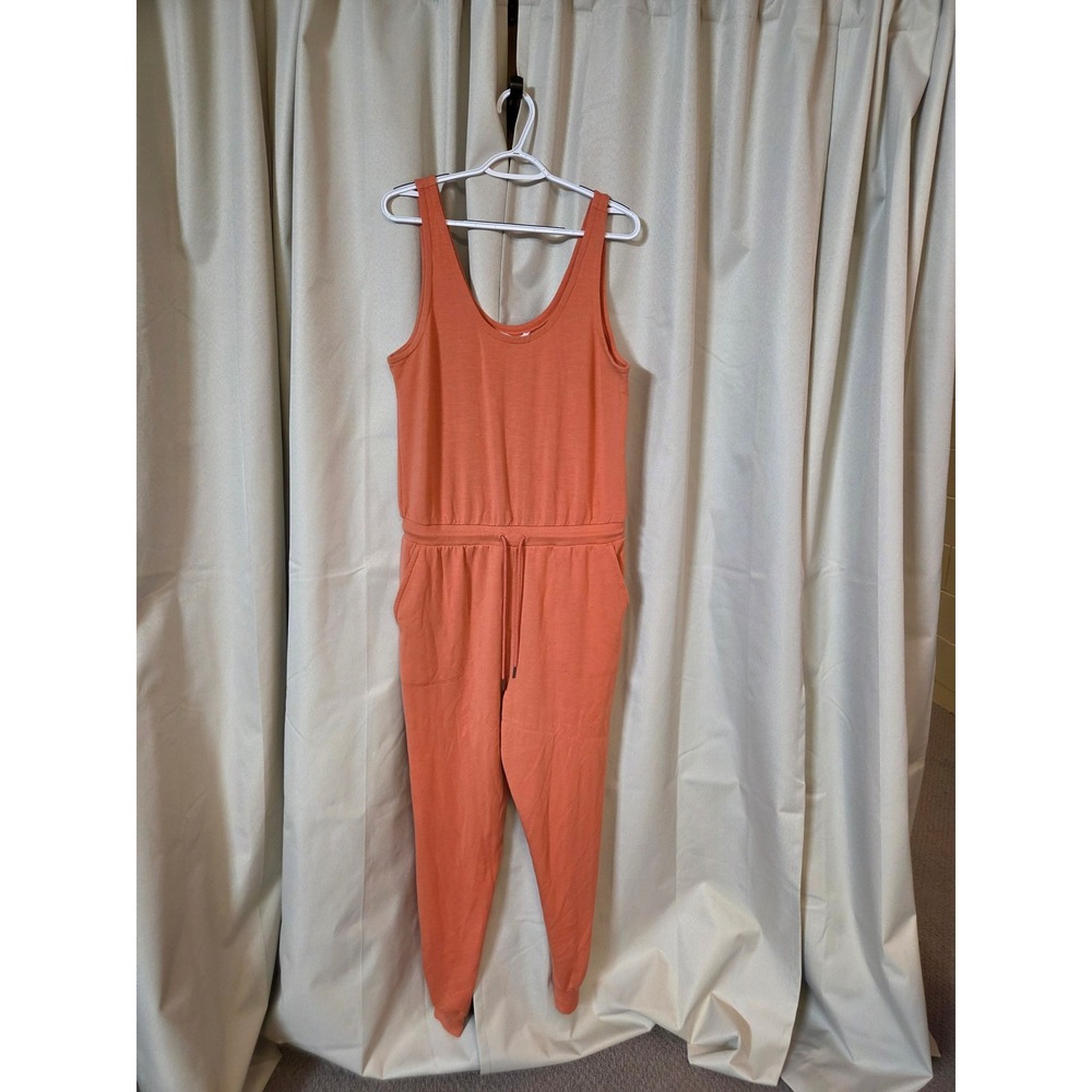 Athleta Orange Creamsicle Modal Sleeveless Balance Jumpsuit Large